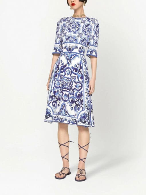 Dolce & Gabbana  Majolica-print midi dress - Image 3