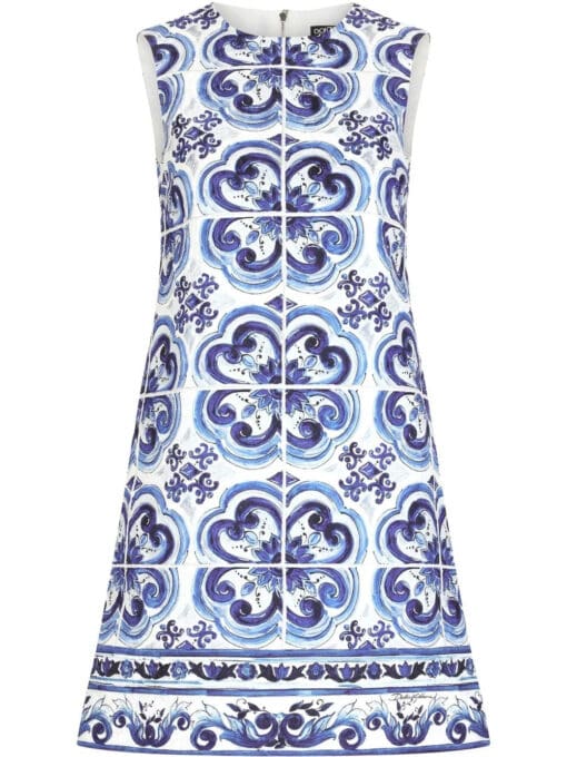 Dolce & Gabbana  Majolica-print shift mini dress