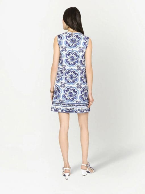 Dolce & Gabbana  Majolica-print shift mini dress - Image 4