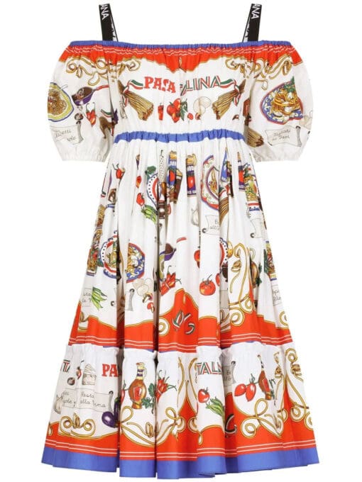 Dolce & Gabbana  cold-shoulder graphic=print dress