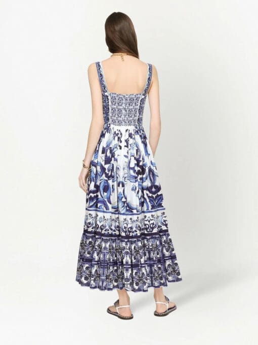 Dolce & Gabbana  Majolica-print midi dress - Image 4