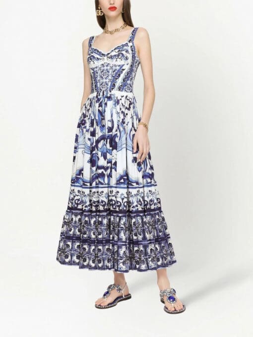 Dolce & Gabbana  Majolica-print midi dress - Image 3