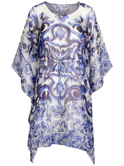 Dolce & Gabbana  Majolica-print silk kaftan dress