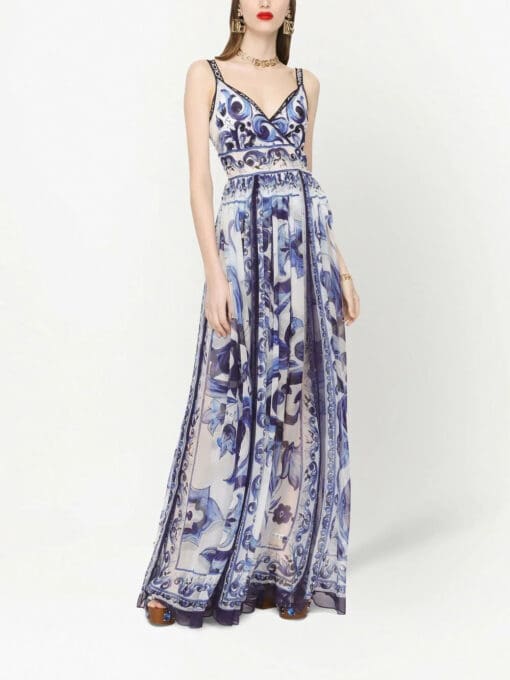 Dolce & Gabbana  Majolica-print floor length dress - Image 3