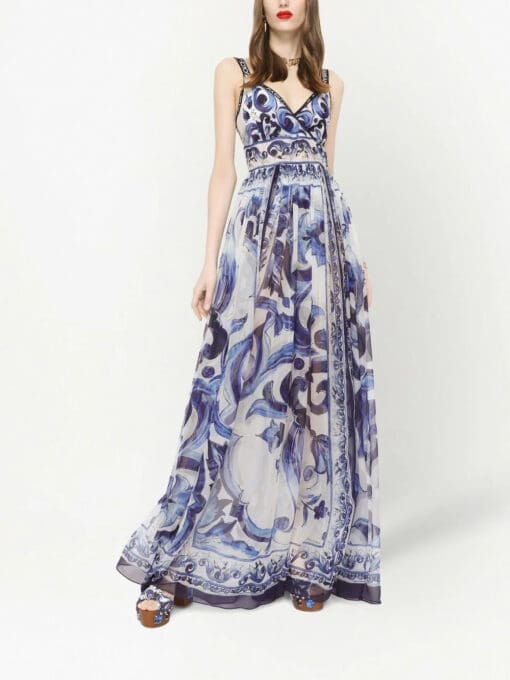 Dolce & Gabbana  Majolica-print floor length dress - Image 2