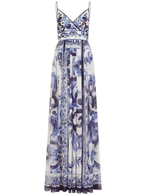 Dolce & Gabbana  Majolica-print floor length dress