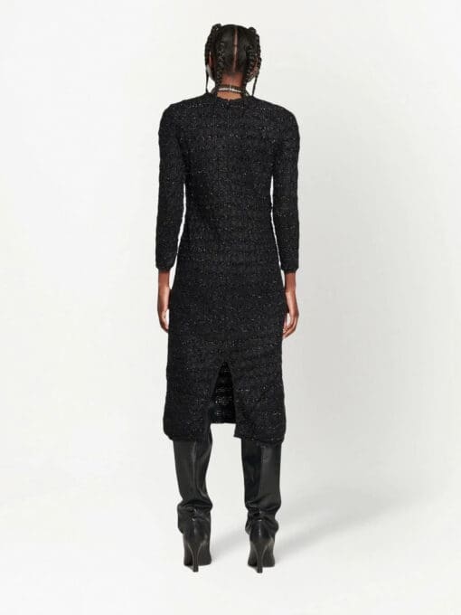 Balenciaga  metallic-woven wool midi dress - Image 3