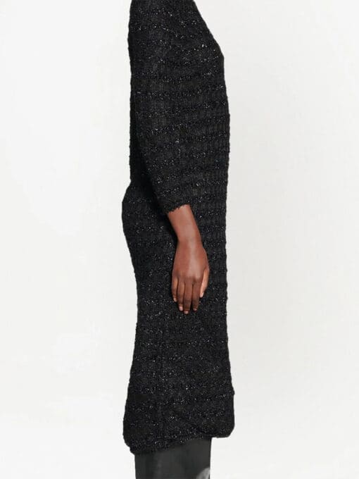 Balenciaga  metallic-woven wool midi dress - Image 4