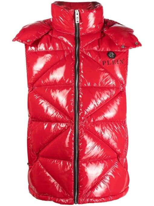 Philipp Plein  high-shine quilted gilet jacket