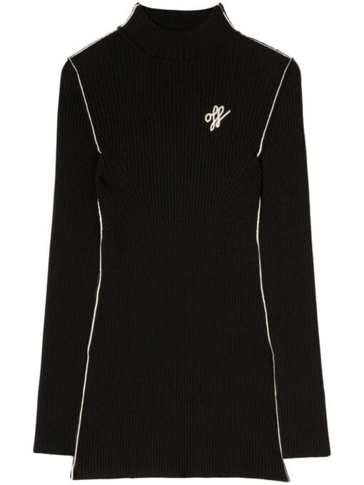 Off-White  embroidered-logo ribbed mini dress