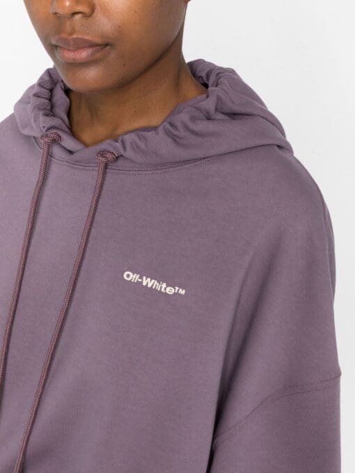 Off-White  logo-embroidered hoodie dress - Image 3