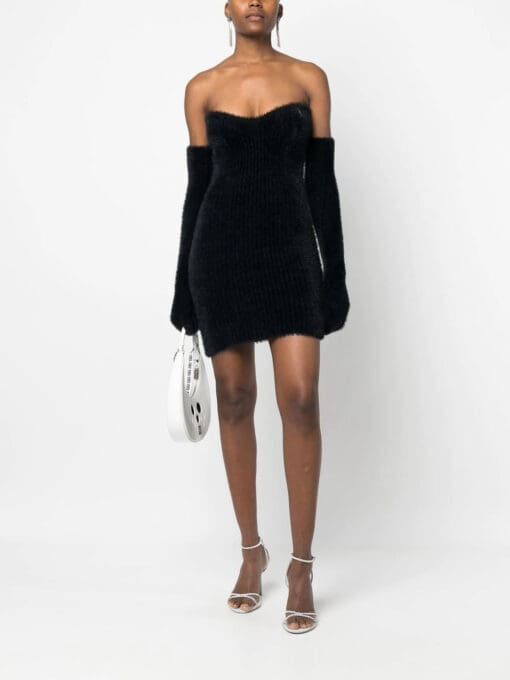 Off-White  Fuzzy Gloves strapless minidress - Image 2