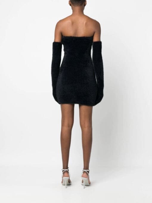 Off-White  Fuzzy Gloves strapless minidress - Image 4