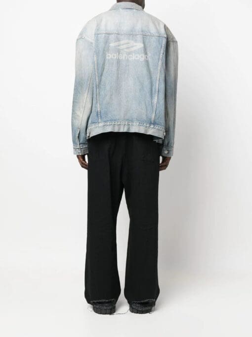 Balenciaga  Large-Fit logo-print denim jacket - Image 2