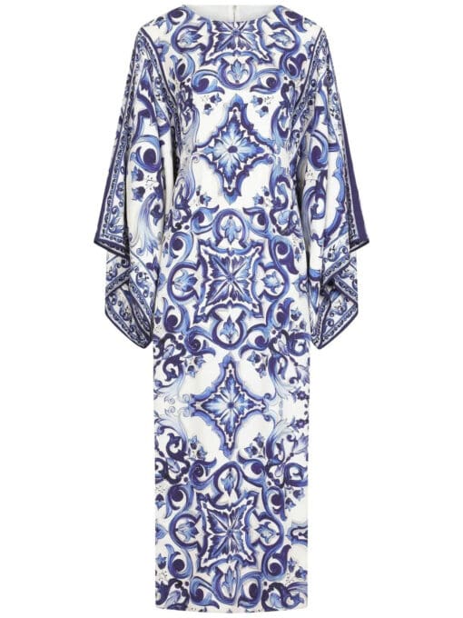 Dolce & Gabbana  Maiolica-print batwing-sleeve dress