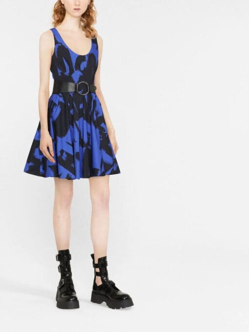 Alexander McQueen  graffiti-print sleeveless flared dress - Image 2