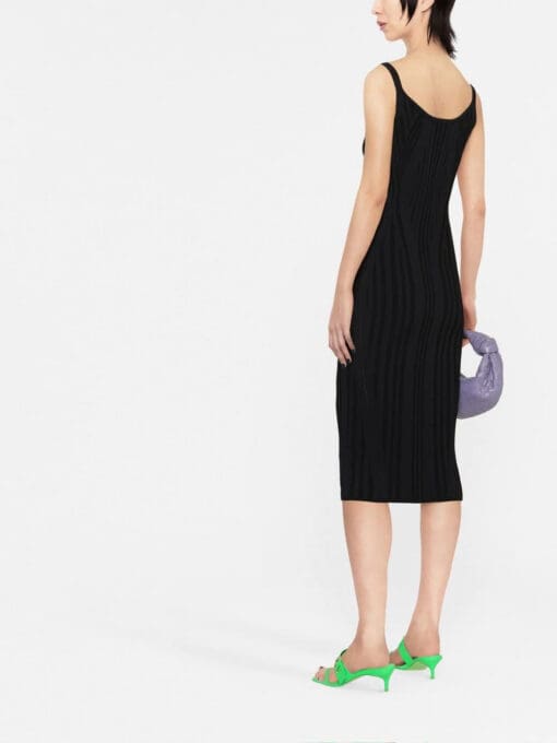 Versace  logo-plaque ribbed midi dress - Image 3