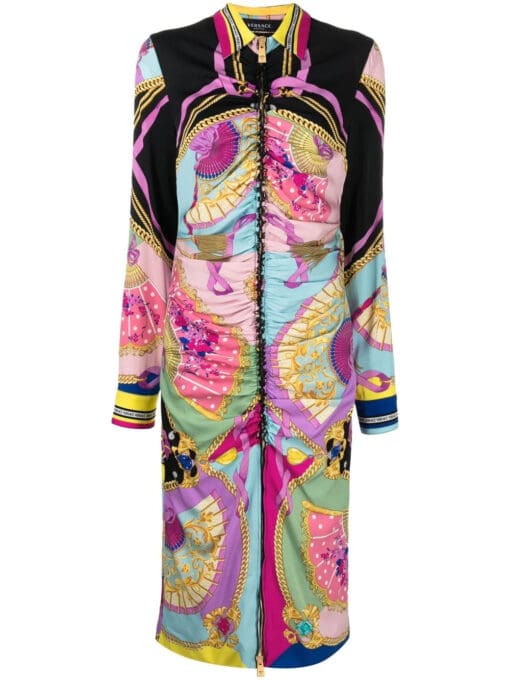 Versace  I Ventagli midi shirt dress