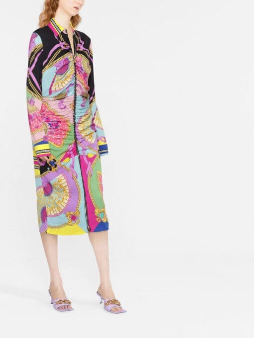 Versace  I Ventagli midi shirt dress - Image 2