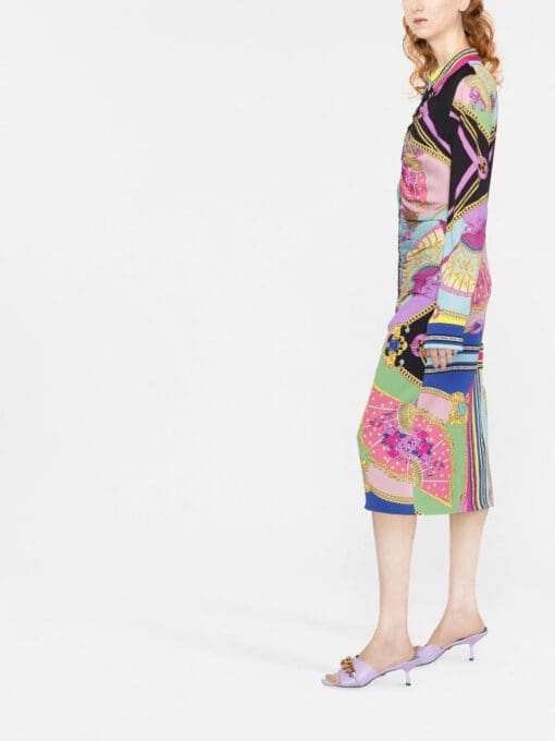 Versace  I Ventagli midi shirt dress - Image 4