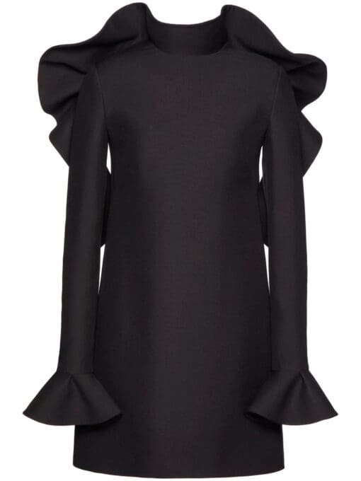 Valentino Garavani  Crepe Couture ruffle-detail dress