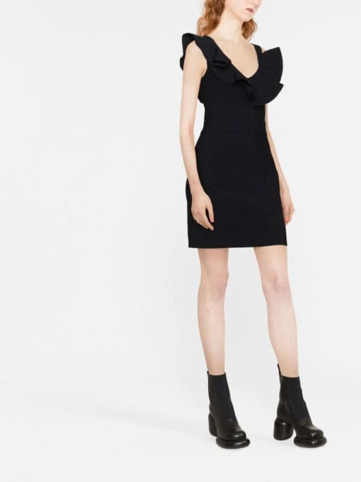 Alexander McQueen  asymmetrical ruffle-trim mini dress - Image 2