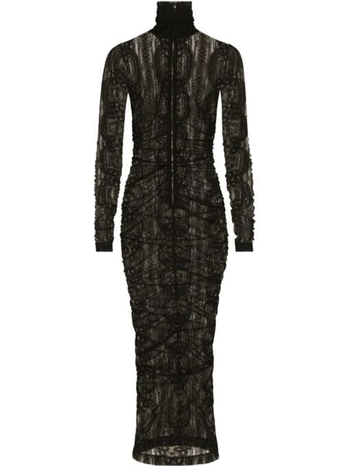 Dolce & Gabbana  semi-sheer lace roll-neck dress