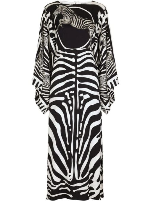 Dolce & Gabbana  zebra print draped midi dress