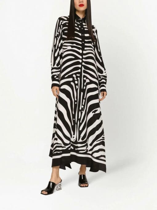 Dolce & Gabbana  zebra print crêpe de chine kaftan - Image 3