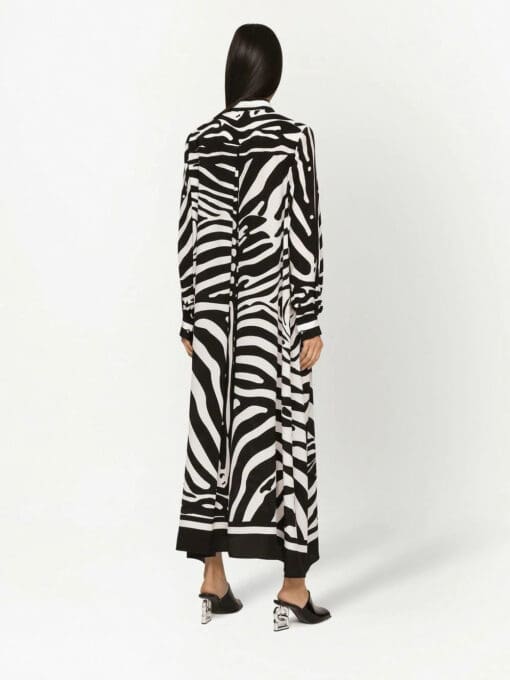 Dolce & Gabbana  zebra print crêpe de chine kaftan - Image 4