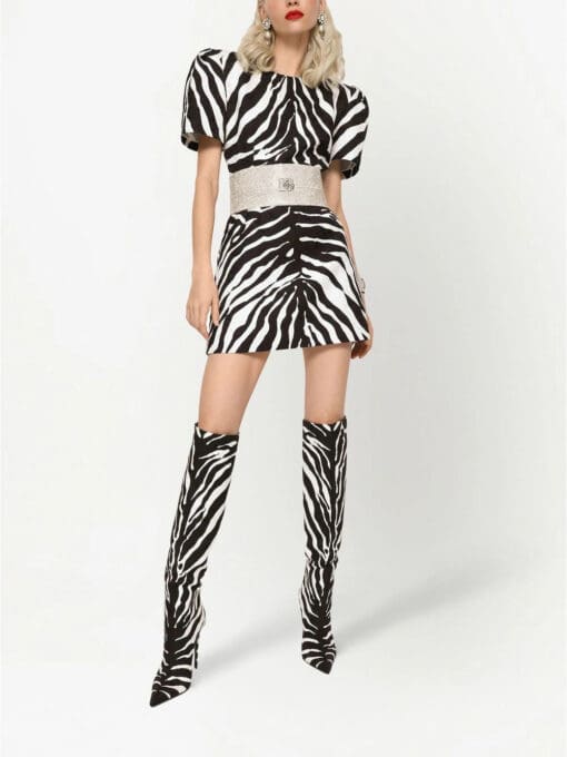 Dolce & Gabbana  zebra-print short-sleeve dress - Image 2