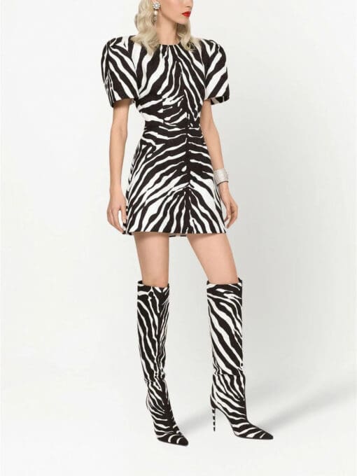 Dolce & Gabbana  zebra-print short-sleeve dress - Image 3