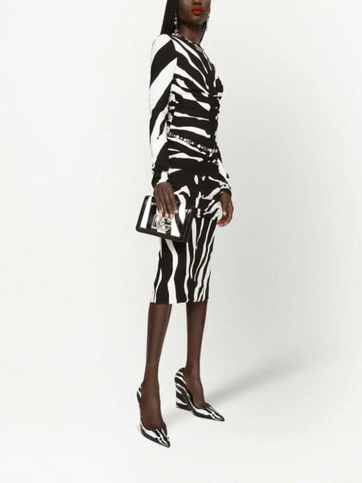 Dolce & Gabbana  zebra-print long-sleeve dress - Image 2