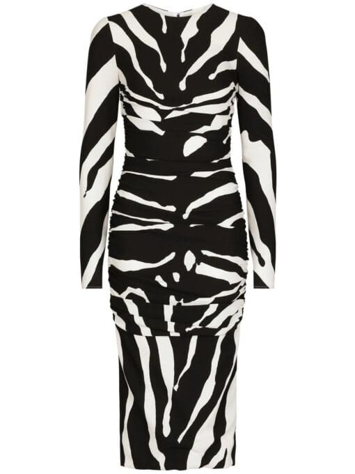 Dolce & Gabbana  zebra-print long-sleeve dress