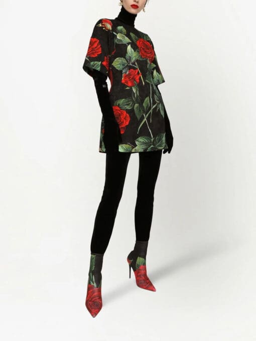 Dolce & Gabbana  rose-print silk-blend dress - Image 2