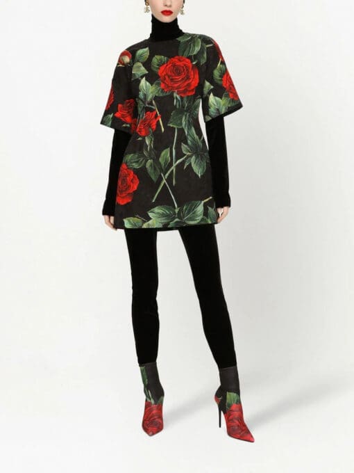 Dolce & Gabbana  rose-print silk-blend dress - Image 3