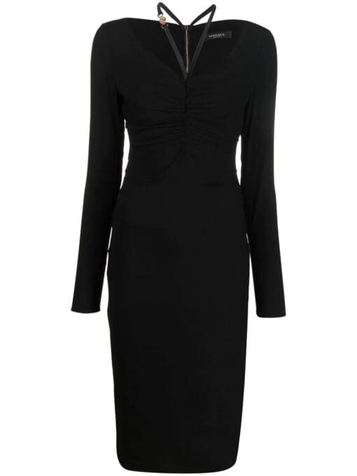 Versace  Medusa Head ruched midi dress