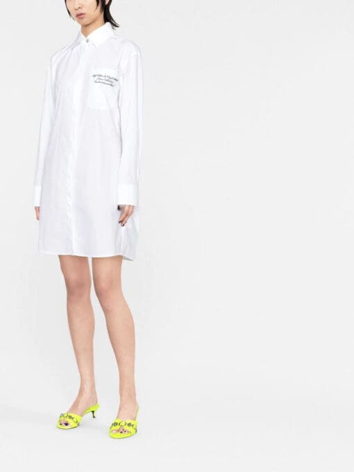 Off-White  logo-embroidered shirt dress - Image 2