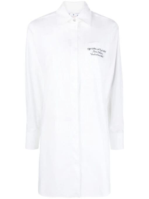 Off-White  logo-embroidered shirt dress