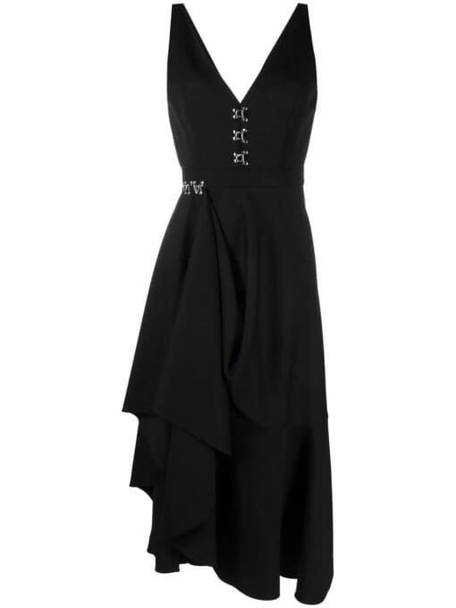 Alexander McQueen  V-neck wool mid-length dress