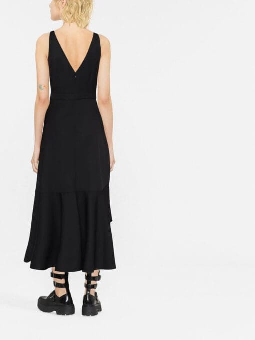 Alexander McQueen  V-neck wool mid-length dress - Image 4