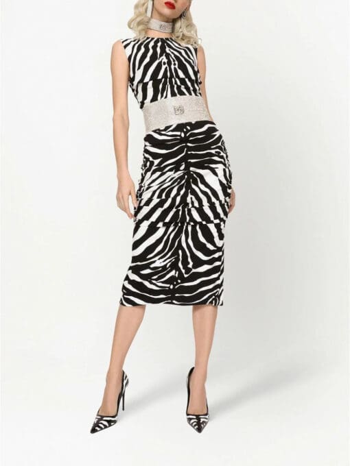 Dolce & Gabbana  zebra-print midi pencil dress - Image 2