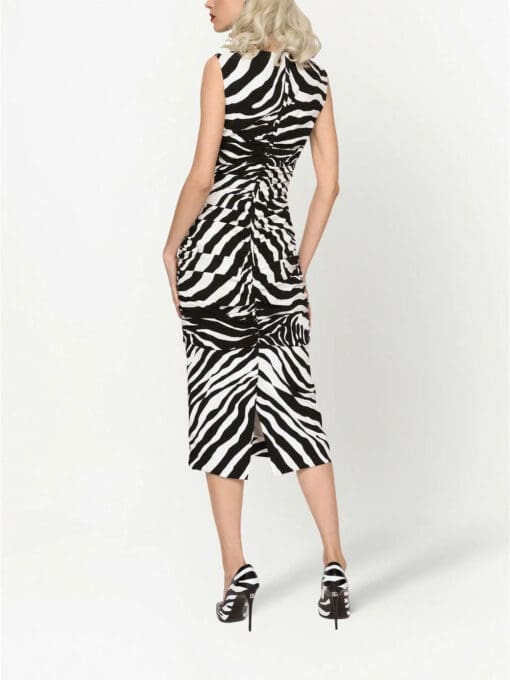 Dolce & Gabbana  zebra-print midi pencil dress - Image 4