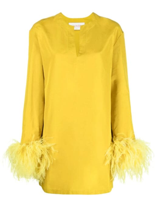 Valentino Garavani  feather-trim minidress