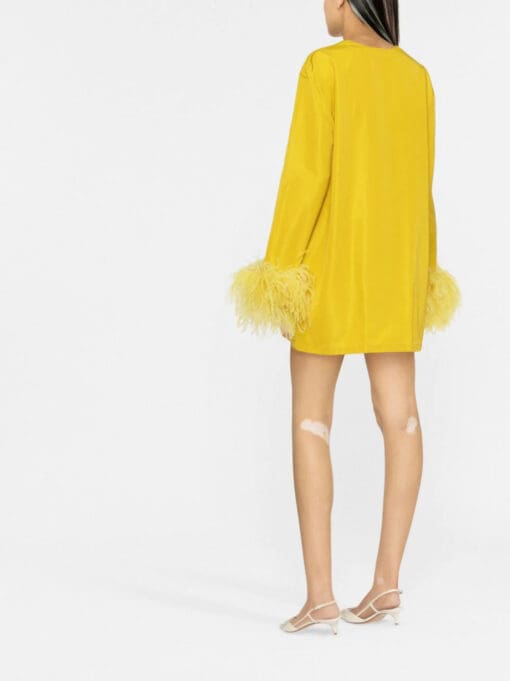 Valentino Garavani  feather-trim minidress - Image 4