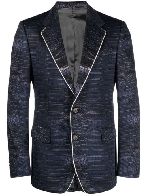 Roberto Cavalli  crocodile print single-breasted blazer