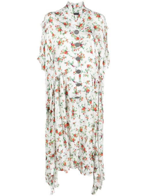 Balenciaga  floral-print midi dress