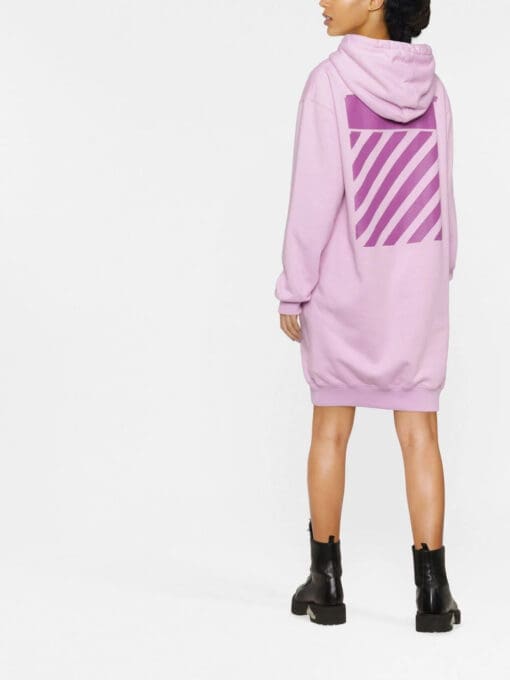 Off-White  logo-print hooded dress - Image 4