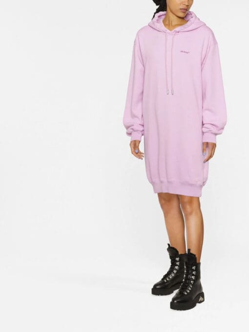 Off-White  logo-print hooded dress - Image 2