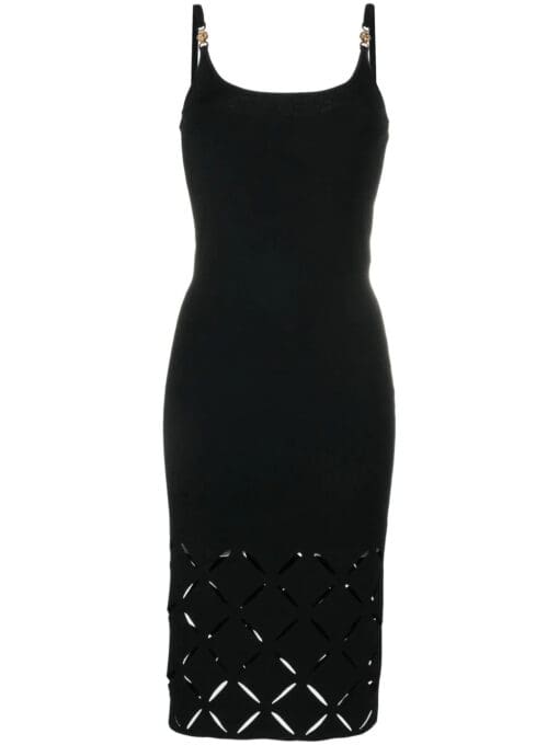 Versace  Medusa-plaque cut-out midi dress